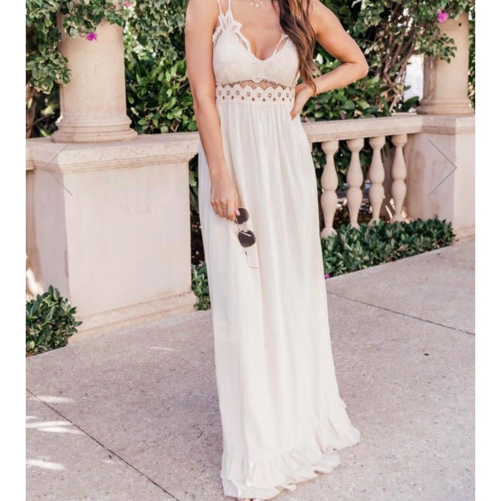 Pink Lily Crochet Maxi Dress